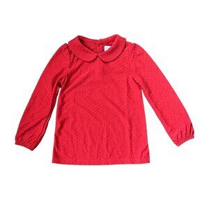 Calluna Red Swiss Dot Long Sleeve Top sz 5